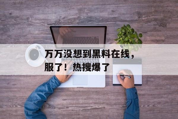 万万没想到黑料在线，服了！热搜爆了
